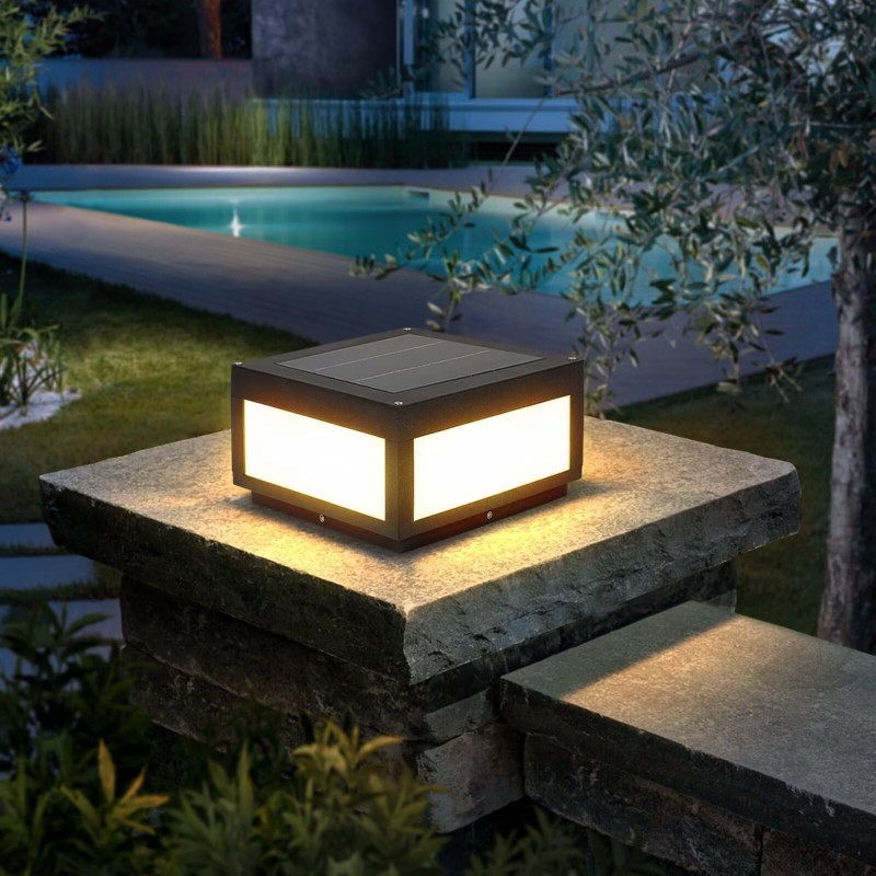 Garden Solar Outdoor Waterproof Courtyard Lights Wall Gate Square Solar Outside Light Pillar Lights LED