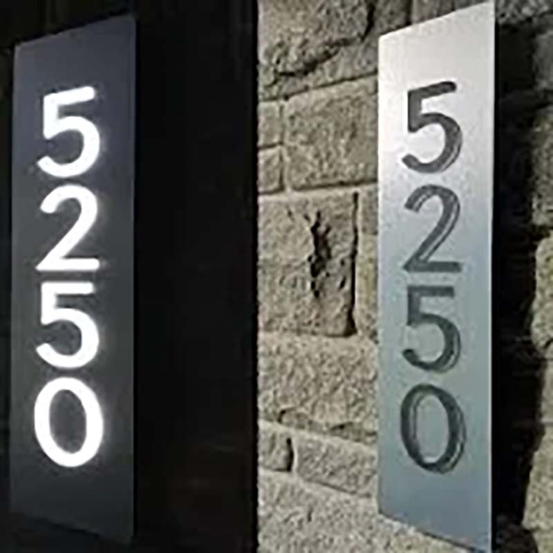 House Address Plaques Metal Address Sign Outside House Address Number Mailbox Number Sign for House Home Hotel Office Garden Decorative Wall Plaque