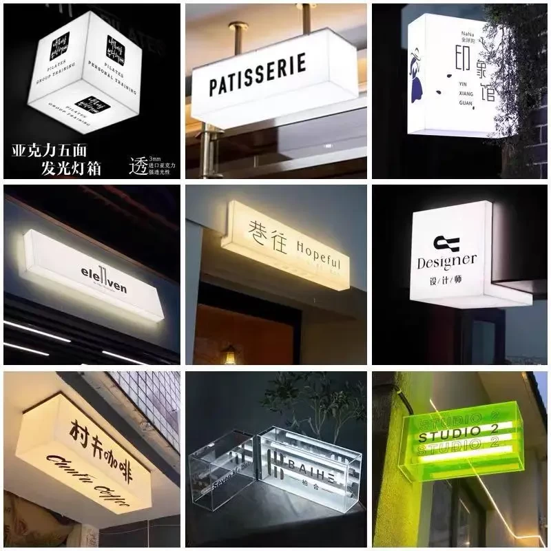 Acrylic Material With Square Irregular Shape Of Luminous Fabric LED Light Box Sign For Display Advertising