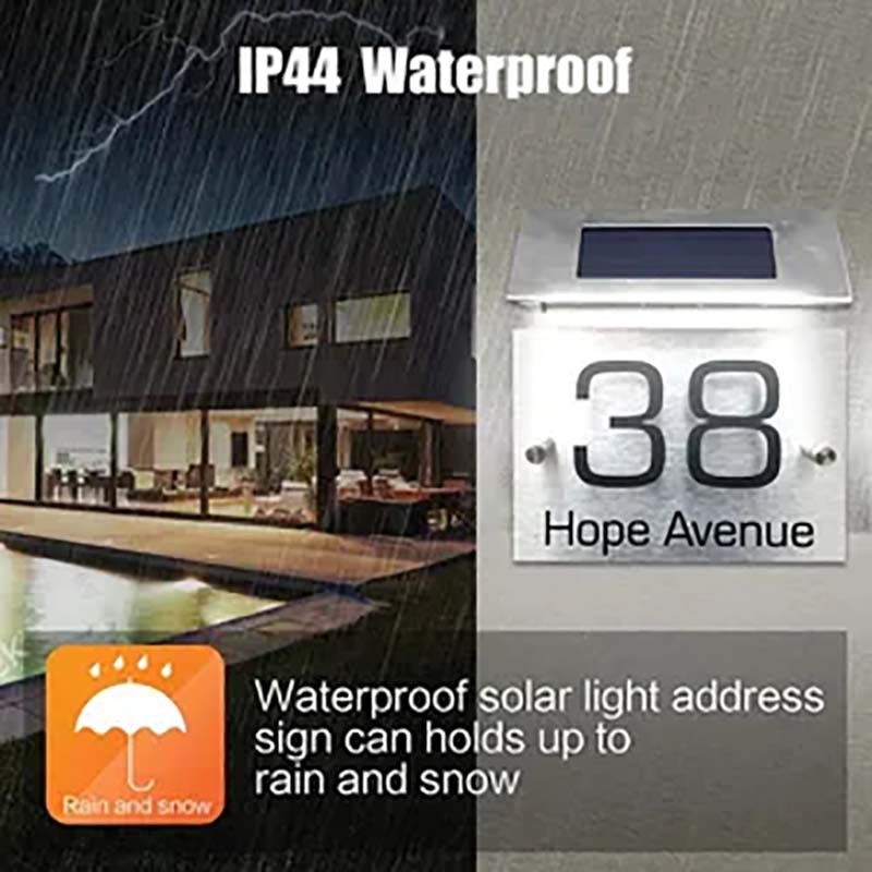 Customized gold laser cut led backlit house number luminous stainless steel house numbers