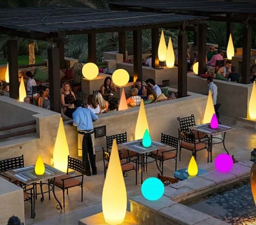 Outdoor solar luminous water drop lamp floor lamp garden lamp lawn camping atmosphere lamp waterproof camping lamp