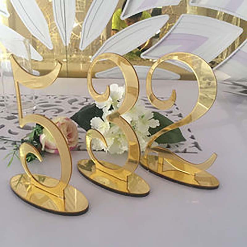 Table Numbers with Stands Holders Elegant Acrylic Table Numbers Gold Mirror Modern Table Number Signs for Weddings Party