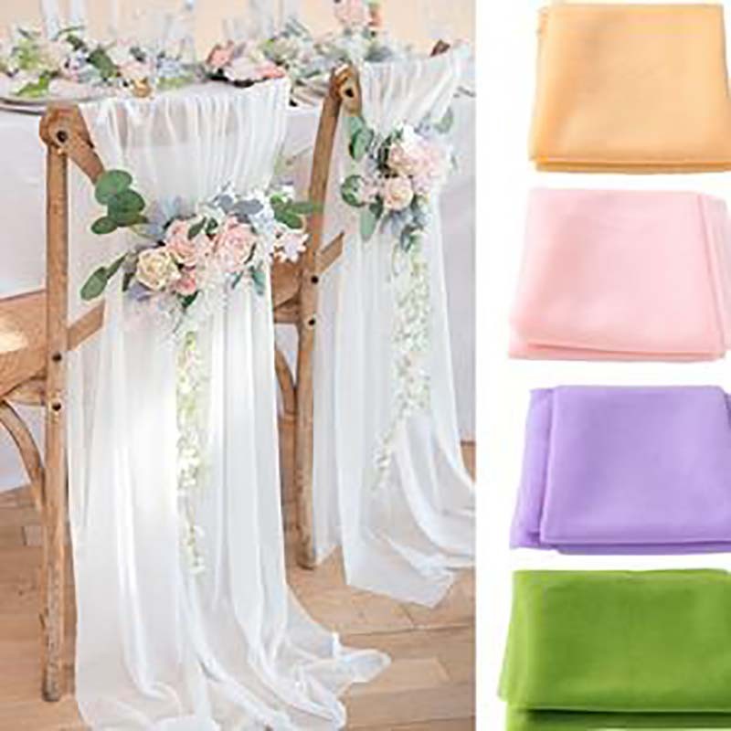 chair back gauze manufacturer wholesale wedding props decorative gauze curtain wedding chair organza
