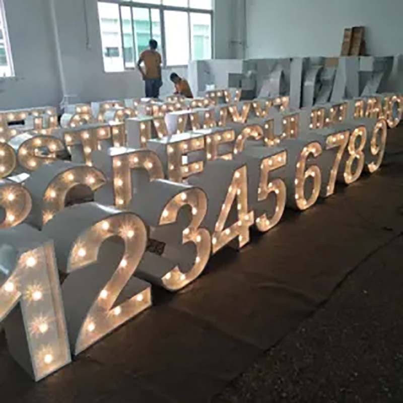 Marquee Letters 4ft Led Number For Wedding Custom Giant Logo Large number 1-0 Light Up Bulb Signs Outdoor Big numbers For Party