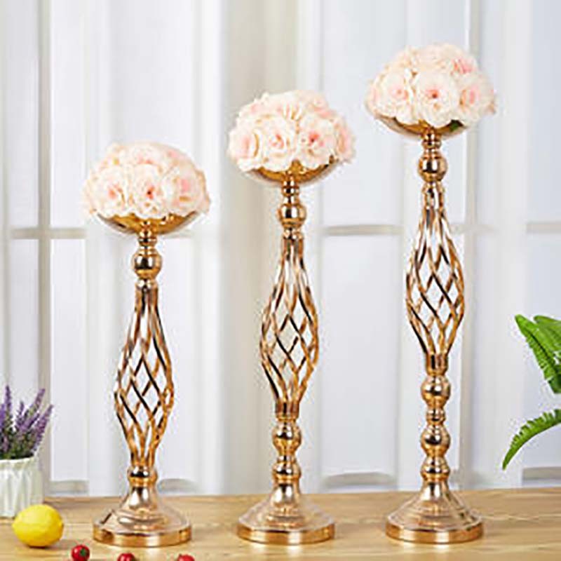 Flower Vase Candlestick Crystal Bead Event Road Lead Wedding Decoration Wedding Centerpieces Candle Holder