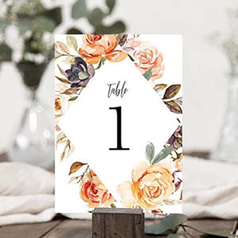 Table Numbers 1-20 - Double Sided Wedding Table Numbers with Head Table Card & Embossed Details - 4x6 inches, Self-Standing Table Cards for Wedding Reception | Perfect for Special Occasion Events