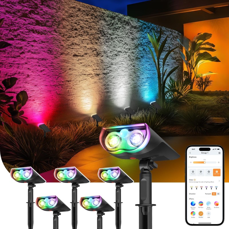 Solar spotlight outdoor 7 LED lighting adjustable 2-in-1 waterproof IP65 LED Solar Landscape Spot Lights for Garden Yard