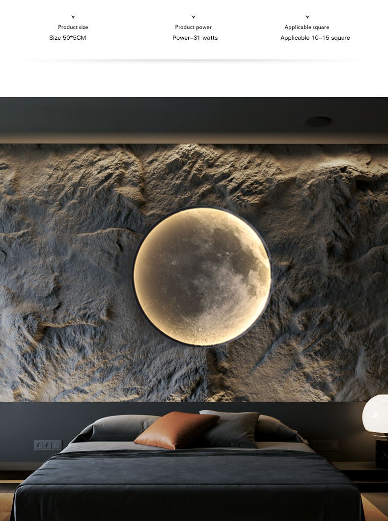 Black and White Picture Star Moon Earth Nordic Home Decor Wall Art Prints Posters round canvas frame diamond moon painting