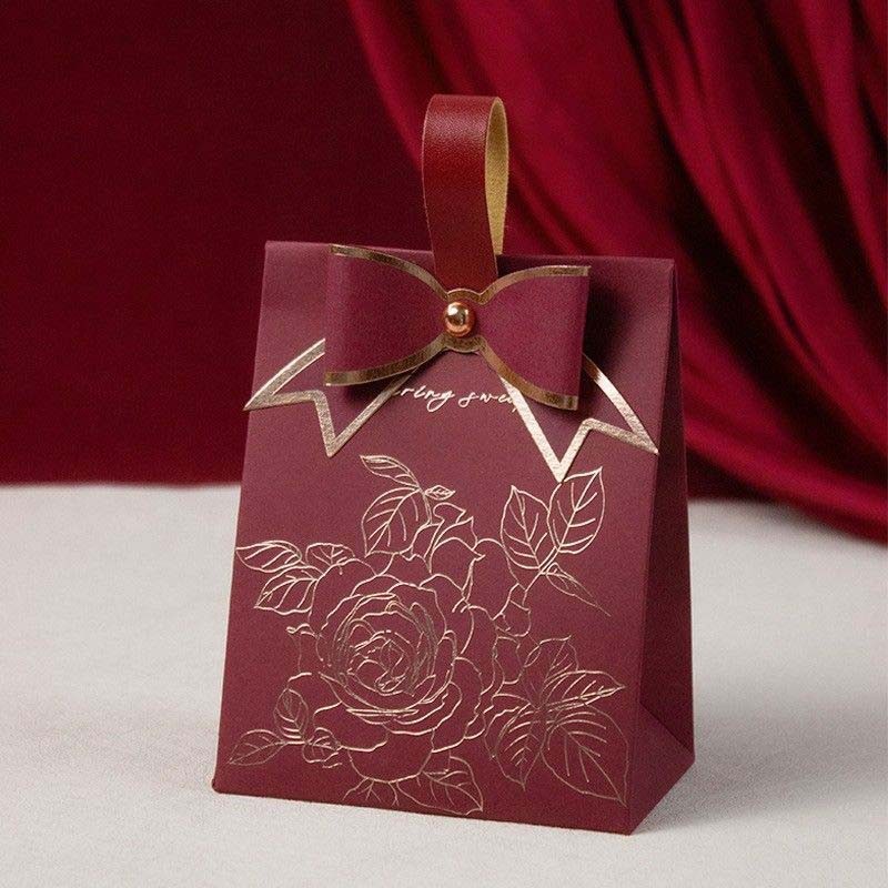 Hot Sell Sweet Wedding Candy Wrapping Gift Box Luxury Cardboard Bow Candy Box Wedding Favor Boxes