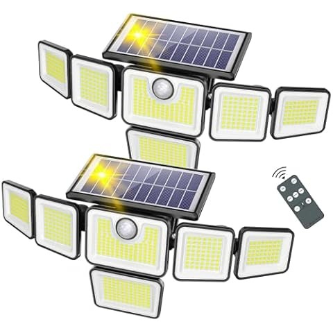288 LED 2 Heads Motion Sensor Lights Solar Outdoor Wall Lights Remote Control Security Light