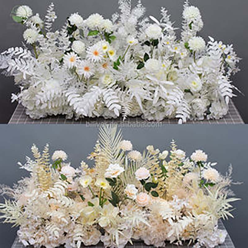 custom 2.5 ft tall luxurious white artificial flowers aisle flower runner flower wedding decoration