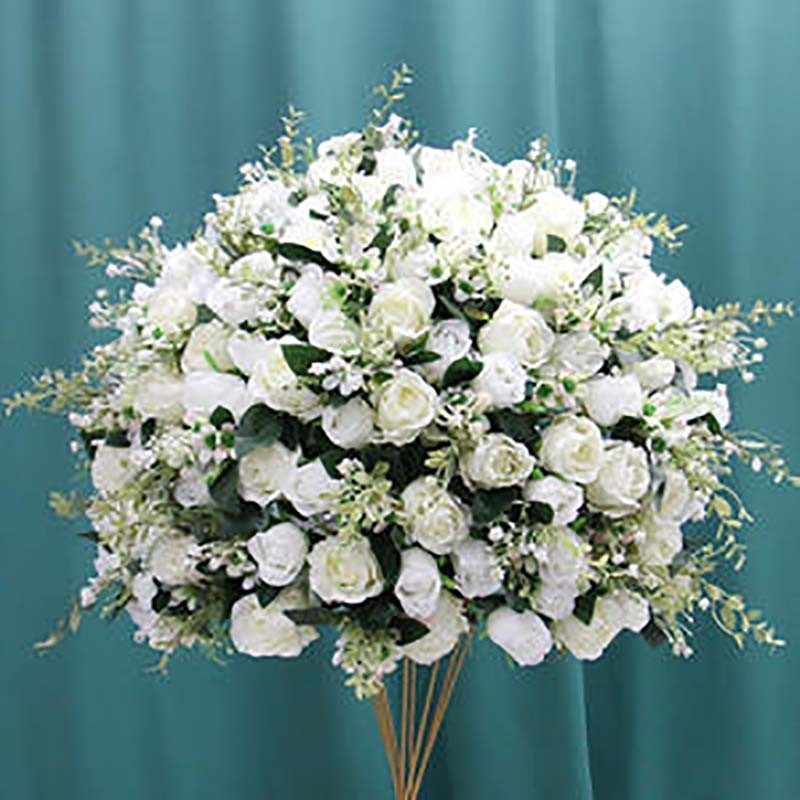 Baby Shower Party Decoration 60cm Artificial Silk Rose Green White Wedding Centerpieces Flower Ball
